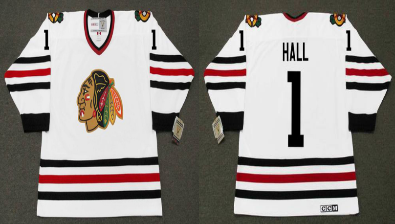 2019 Men Chicago Blackhawks 1 hall white CCM NHL jerseys